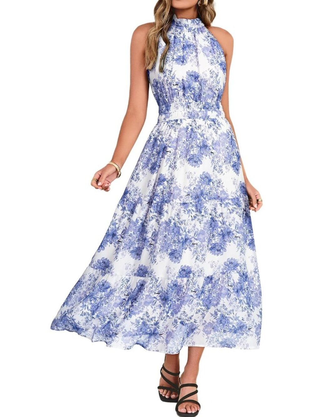 Women's White Summer Vacation Boho Sundresses Formal Wedding Guest Maxi Dresses